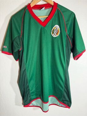 Vintage Mexico Soccer Jersey Punto Azul C&C Green Mexican National Team Crest